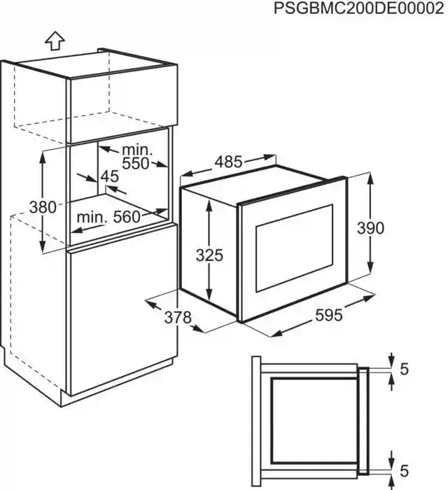 Zanussi ZMSN7DX Built In Microwave & Grill - Stainless Steel | Atlantic Electrics - 40157566664927 