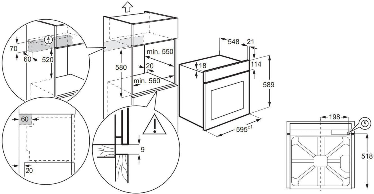 Zanussi ZOHNX3W1 Built In Single Oven Electric - White | Atlantic Electrics