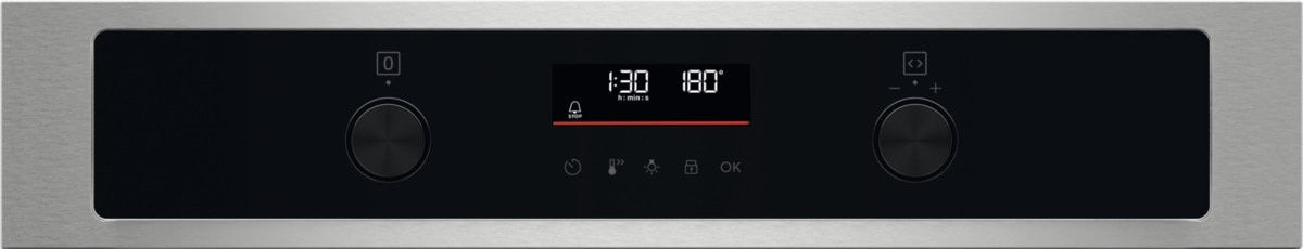 Zanussi ZOPND7XN Built In Electric Single Oven with Pyrolytic Cleaning - Stainless Steel / Black - Atlantic Electrics