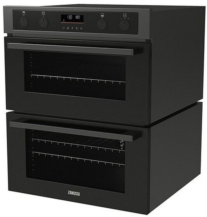Zanussi ZPCNA7KN AirFry Built Under Electric Double Oven - Black | Atlantic Electrics