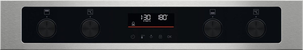 Zanussi ZPCNA7XN AirFry Built Under Electric Double Oven - Black / Stainless Steel - Atlantic Electrics - 41338883375327 