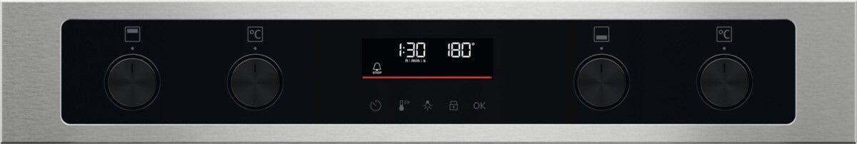 Zanussi ZPCNA7XN AirFry Built Under Electric Double Oven - Black / Stainless Steel - Atlantic Electrics
