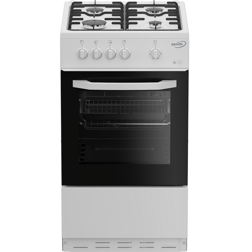 Zenith ZE501W 50cm Single Oven Gas Cooker with Gas Hob - White | Atlantic Electrics - 39478567633119 